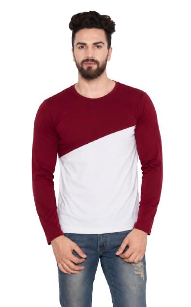 Whitewhale Men's Cotton Solid Full Sleeve Regular Fit Round Neck Casual Summer Wear Comfortable Daily Use T-Shirt