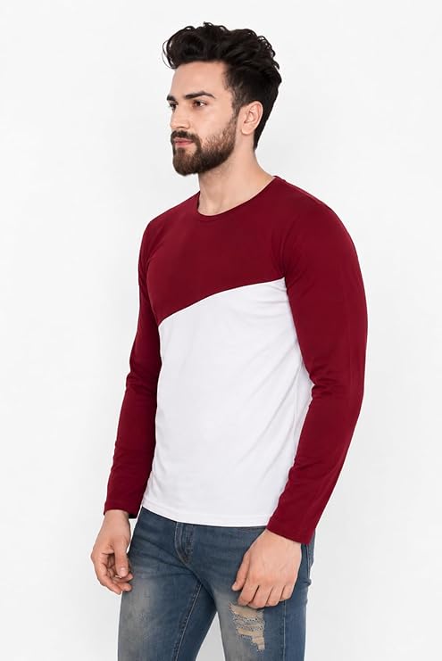 Whitewhale Men's Cotton Solid Full Sleeve Regular Fit Round Neck Casual Summer Wear Comfortable Daily Use T-Shirt