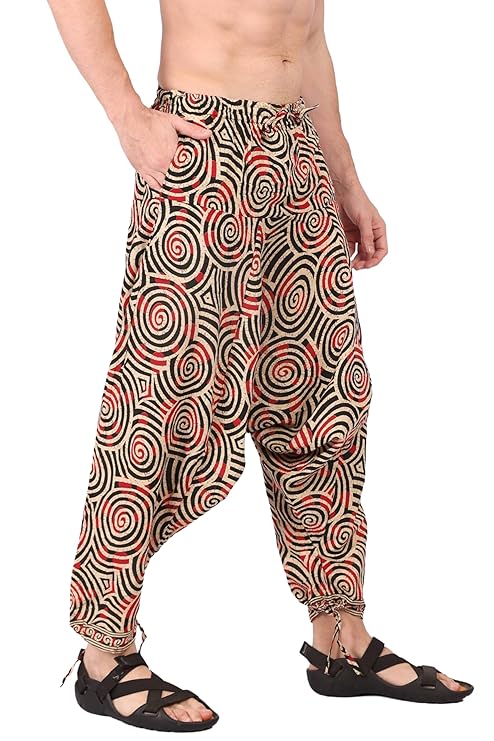 Whitewhale Mens Women Cotton Printed Yoga Loose Baggy Boho Hippie Harem Pants