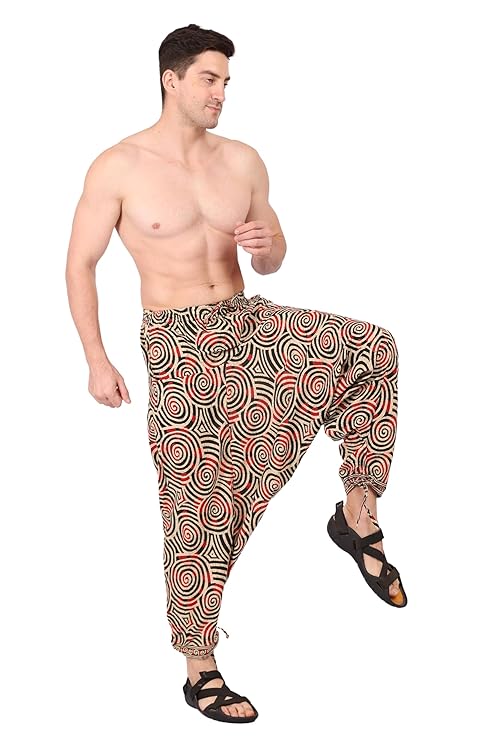 Whitewhale Mens Women Cotton Printed Yoga Loose Baggy Boho Hippie Harem Pants