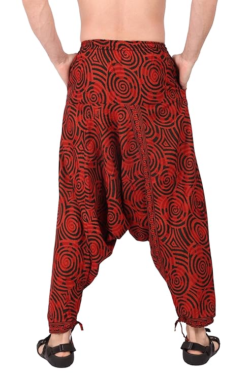 Whitewhale Mens Women Cotton Printed Yoga Loose Baggy Boho Hippie Harem Pants