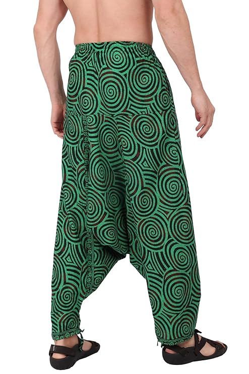 Whitewhale Mens Women Cotton Printed Yoga Loose Baggy Boho Hippie Harem Pants