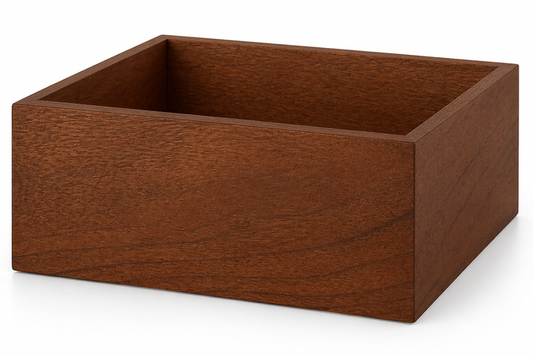 WOODEN FLORAL BOX - 10" × 10" × 4" - Brown