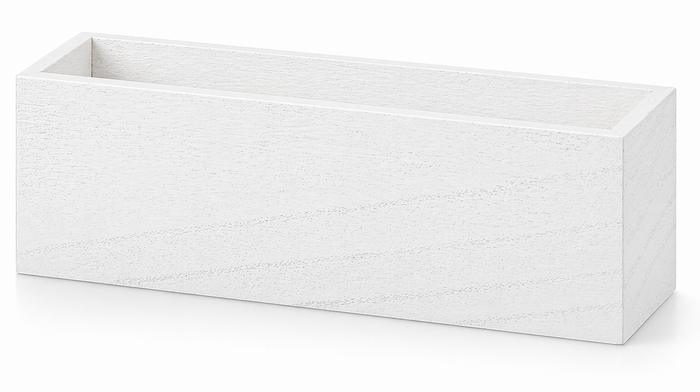 WOODEN FLORAL BOX - 10" × 4" × 4" - White