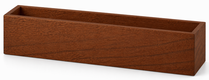 WOODEN FLORAL BOX - 12" × 4" × 4" - Brown