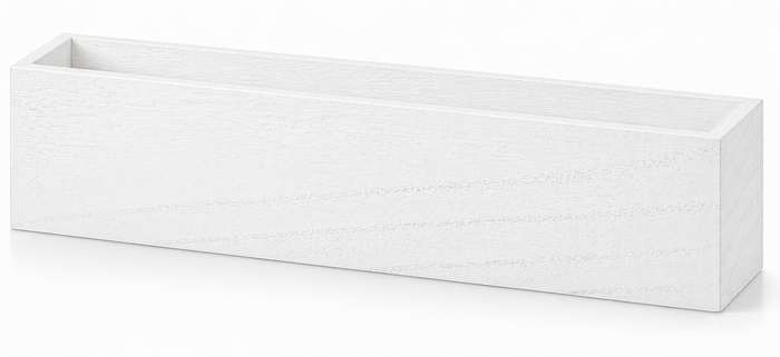 WOODEN FLORAL BOX - 12" × 4" × 4" - White