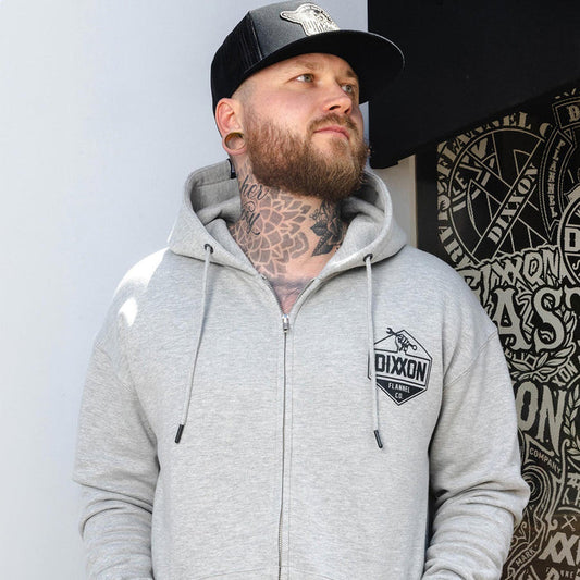 Working Class Zip Up Hood - Grey Heather