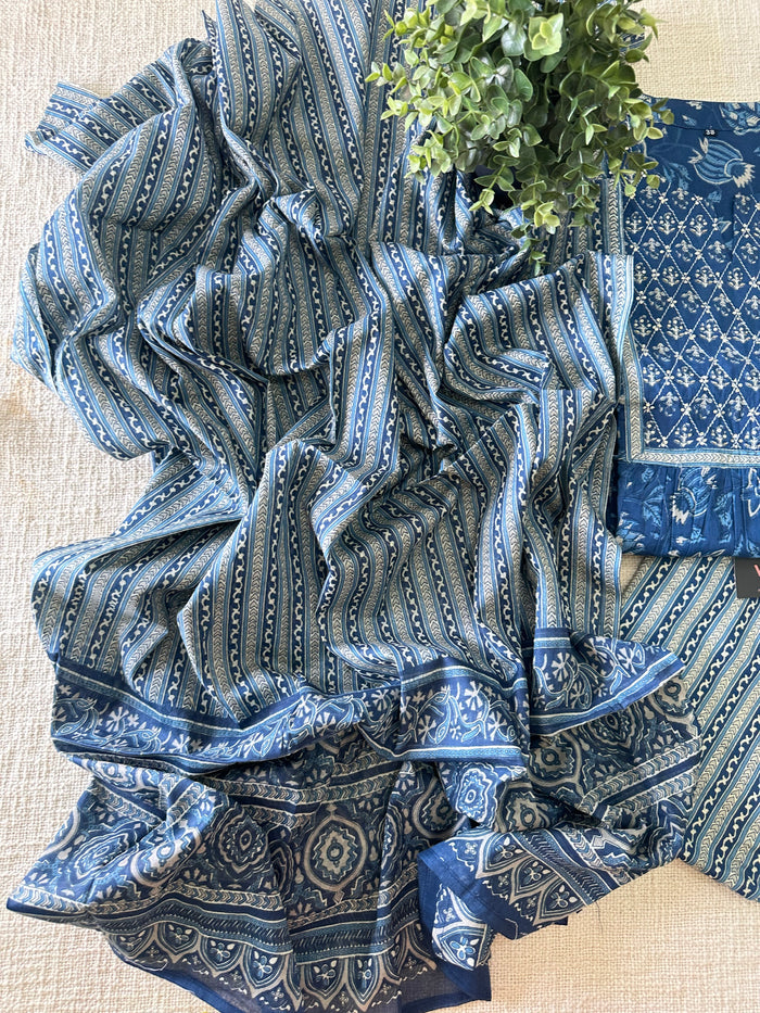 XXL size Printed cotton ready suit set