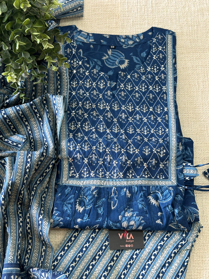 XXL size Printed cotton ready suit set