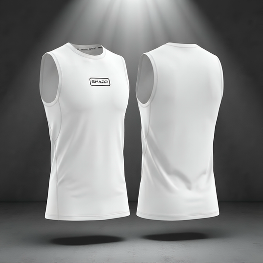 Youth Sleeveless Compression Shirt - White