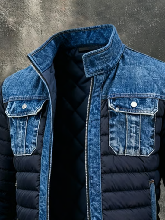 Zacharie - Veste Denim Matelassée Moderne