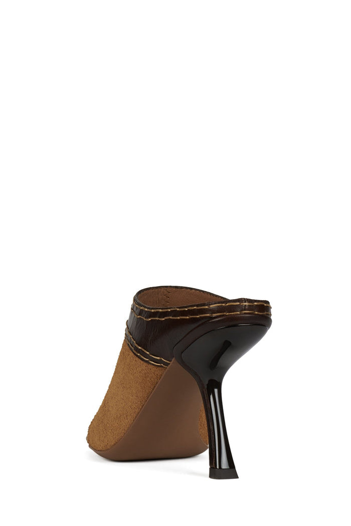 ZINQUE-D Jeffrey Campbell Heeled Mule Tan Suede Brown