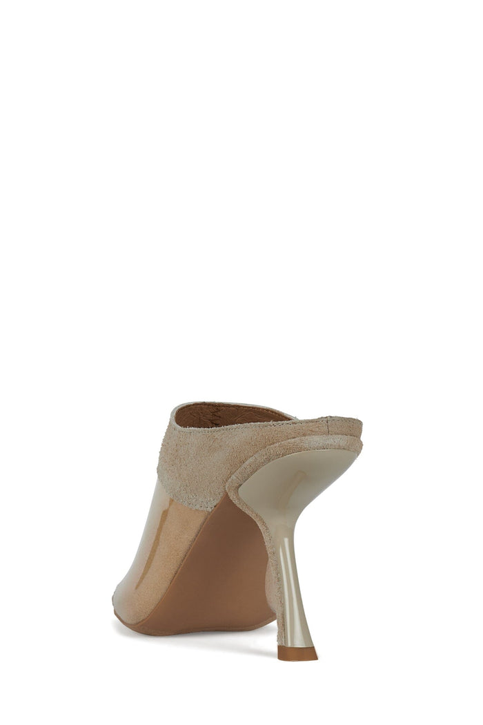 ZINQUE-D Jeffrey Campbell Heeled Mule Clear Beige Combo