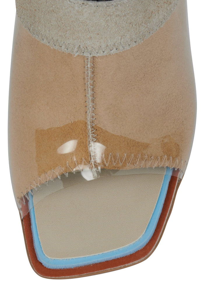 ZINQUE-D Jeffrey Campbell Heeled Mule Clear Beige Combo